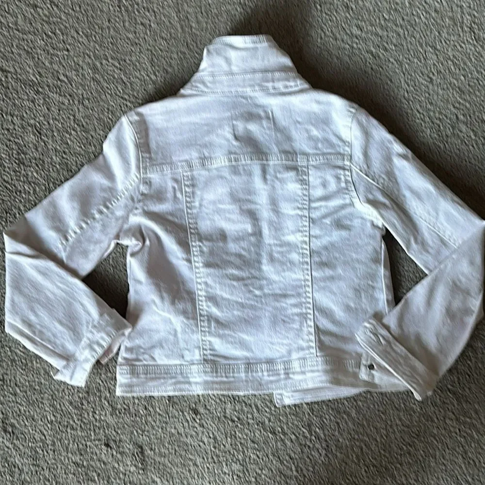 Justice Girl’s Distressed Jean Jacket in Faint Light Pink!
